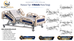 4 Motorlu Hasta Yatağı Full ABS (Piston Motorlu)