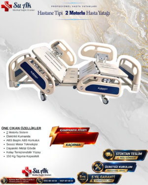 2 Motorlu Hasta Karyolası Full ABS (Piston Motorlu)