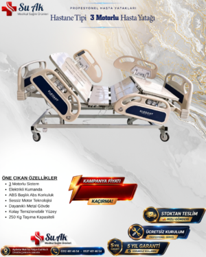 3 Motorlu Hasta Yatağı Full ABS (Piston Motorlu)