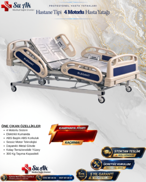 4 Motorlu Hasta Yatağı Full ABS (Piston Motorlu)