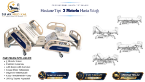 2 Motorlu Hasta Karyolası Full ABS (Piston Motorlu)